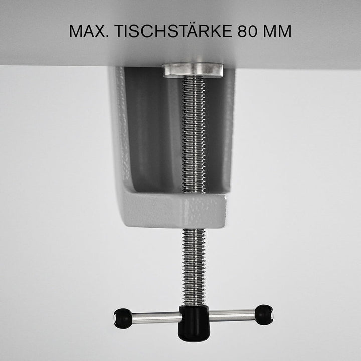 BERNSTEIN Spannfix Kugelgelenk-Schraubstock Drehbar 360° + 45° Neigbar | Weiss | Zum Anklemmen an di