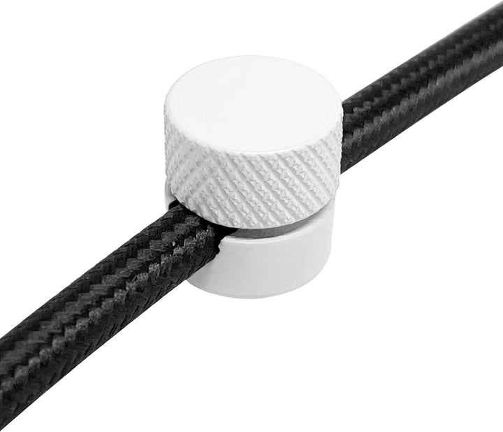 smartect Aluminium Wand- und Deckenpins für Textilkabel [4 Stück, Geriffelt, Weiss] Deckenbefestigun