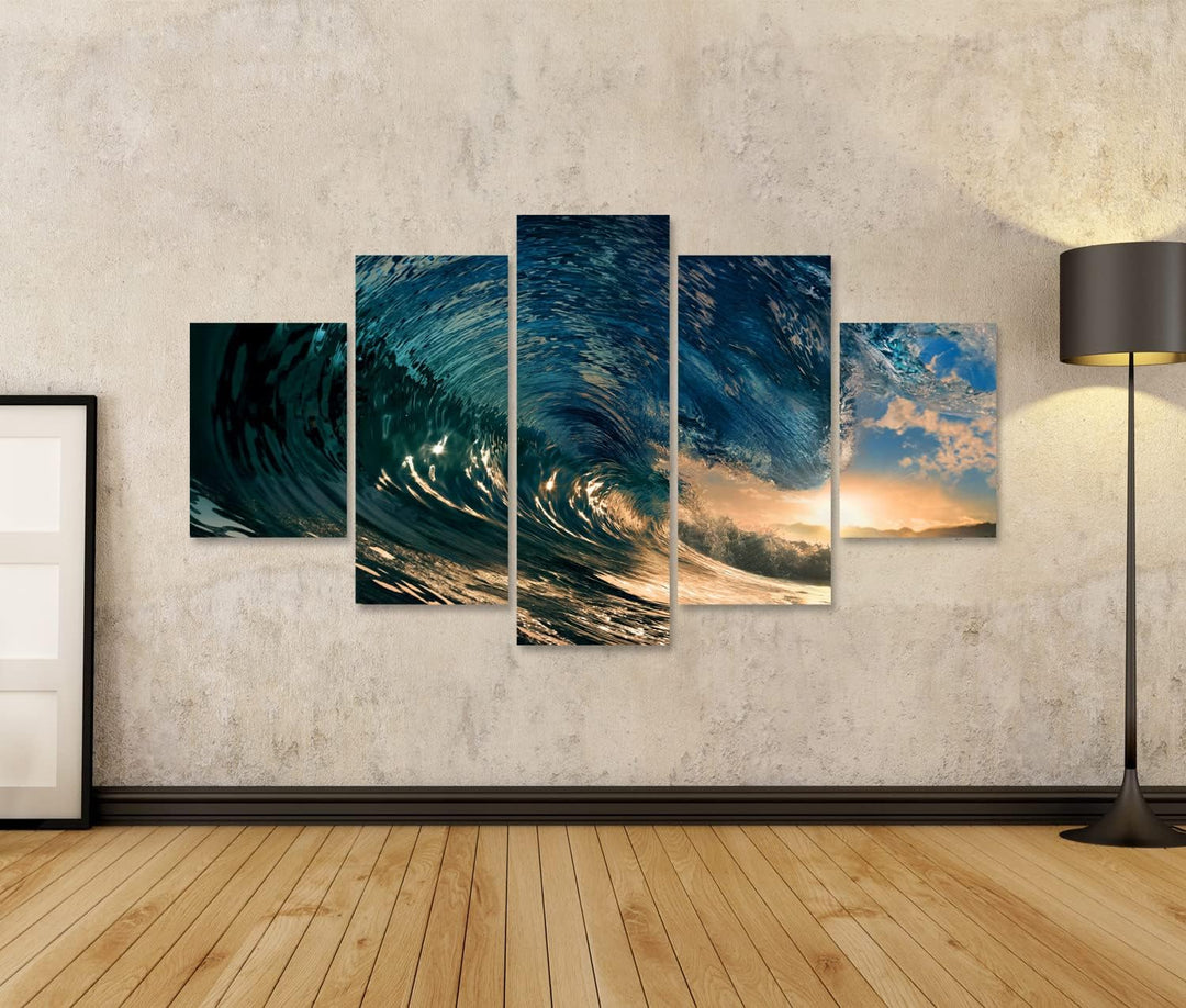 islandburner Bild auf Leinwand Sonnenuntergang Strand Ozean Welle Bilder Wandbilder Poster Leinwand