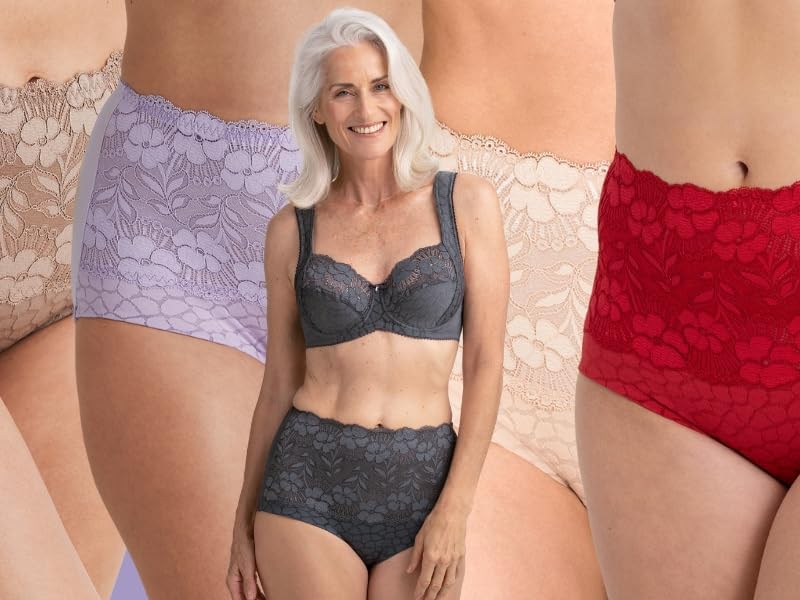 Miss Mary of Sweden Jacquard &amp; Lace Miederhose, Beige