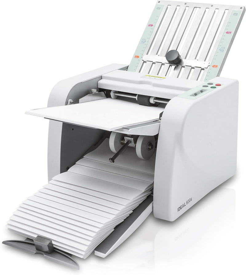 IDEAL Professionelle Falzmaschine 8306 mit Vier Falzarten, 60 bis 115 g/m² Papier, 115 Blatt/Minute,