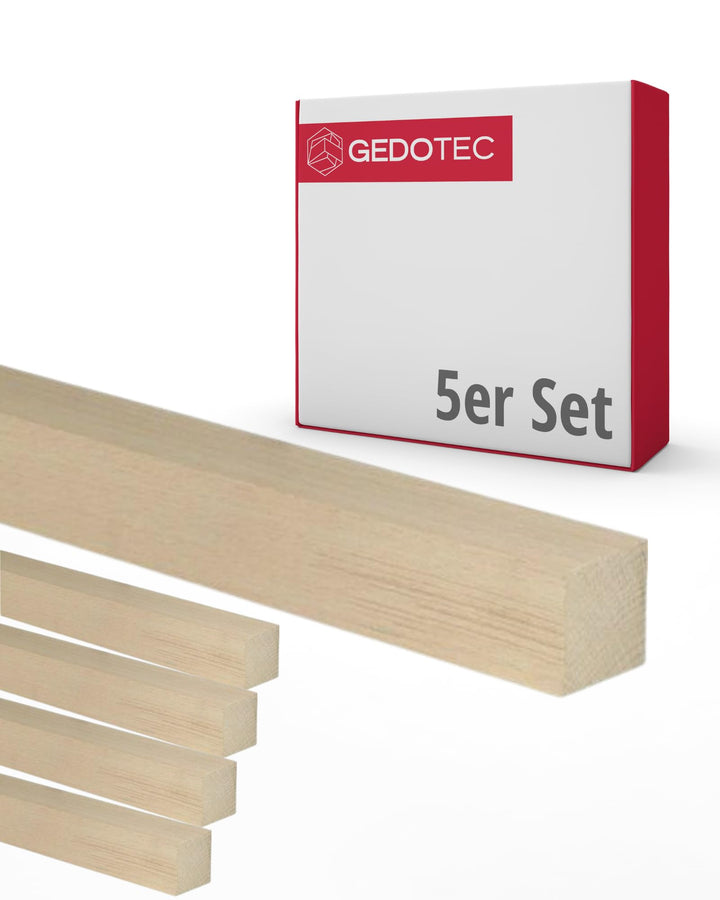 Gedotec Holzleisten zum Basteln und Bauen aus Buche - 95 cm | 5 Stück 30x30x950 mm | BASIC | Kanthol