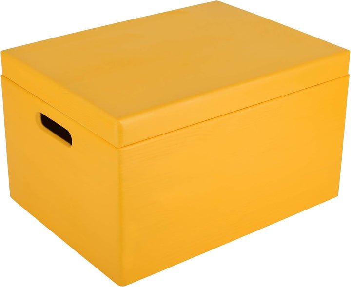Creative Deco XXL Gelb Grosse Holzkiste mit Deckel | 40x30x24 cm (+/-1cm) | Ostern Holztruhe Erinner