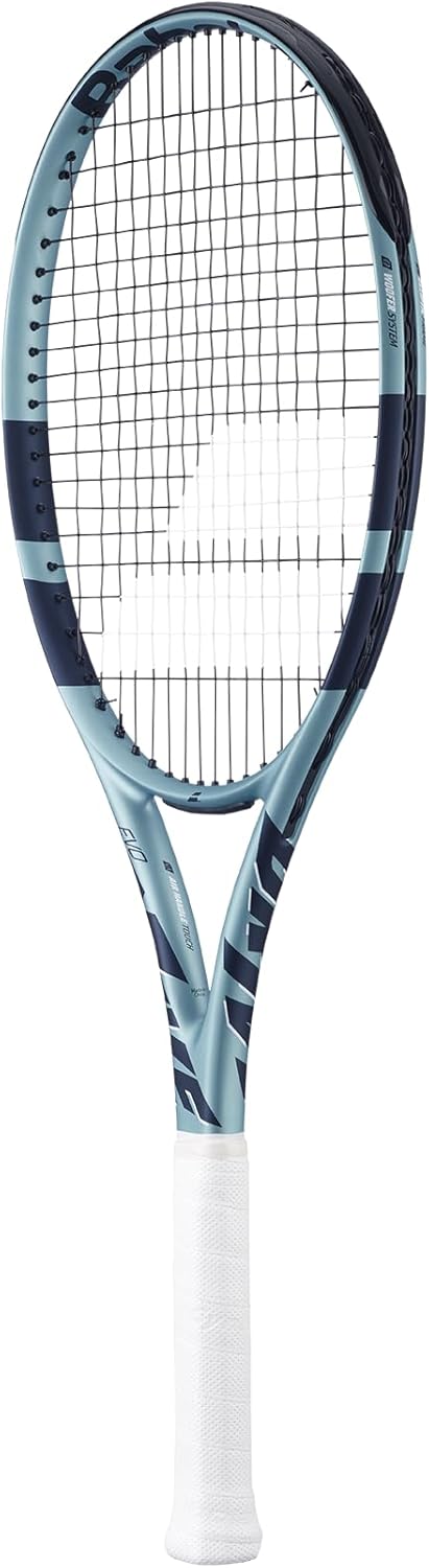 Babolat, Tennisschläger Modell Evo Drive, Griffgrösse 1, Farbe Blau, Rahmen aus Graphit, Besaitungsp