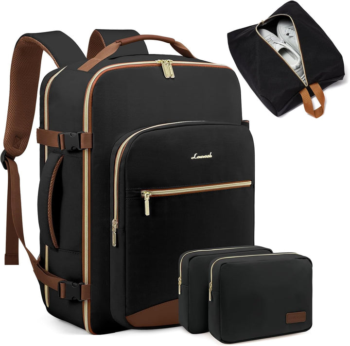 LOVEVOOK Handgepäck Rucksack Flugzeug, 40L Gross Reiserucksack Damen Kofferrucksack, Wasserdicht Rei