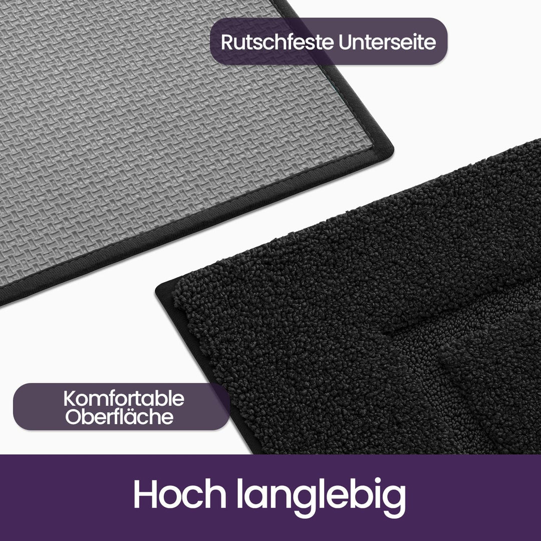 DEXI Badezimmerteppich 50 x 80 cm, Badteppich rutschfest Waschbar, weicher Badematte, Mikrofaser Abs