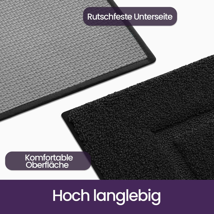 DEXI Badezimmerteppich 50 x 80 cm, Badteppich rutschfest Waschbar, weicher Badematte, Mikrofaser Abs