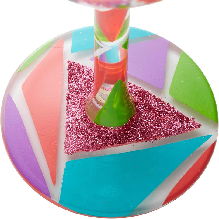 ENESCO Designs by Lolita Feel Good Friday Artisan Weinglas, handbemalt, 425 ml, mehrfarbig, Feel Goo