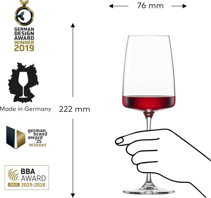 Zwiesel Glas Weinglas leicht & frisch Vivid Senses (2-er Set), filigrane Allround Weingläser, spülma