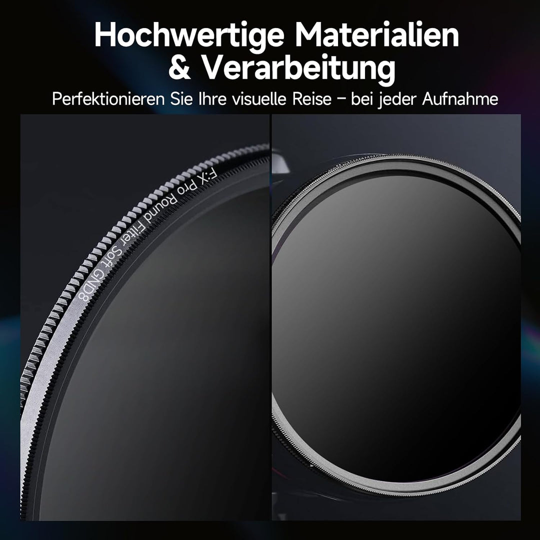 Rollei F:X Pro Grauverlaufs-Rundfilter Soft GND 8 Schraub-Filter mit drehbarem Ring zur Einstellung