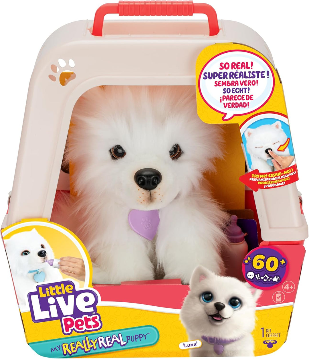 LLP Little Live Pets My Really Real Puppy – Luna; Interaktiver Welpe; 60+ Geräusche/Reaktionen; real