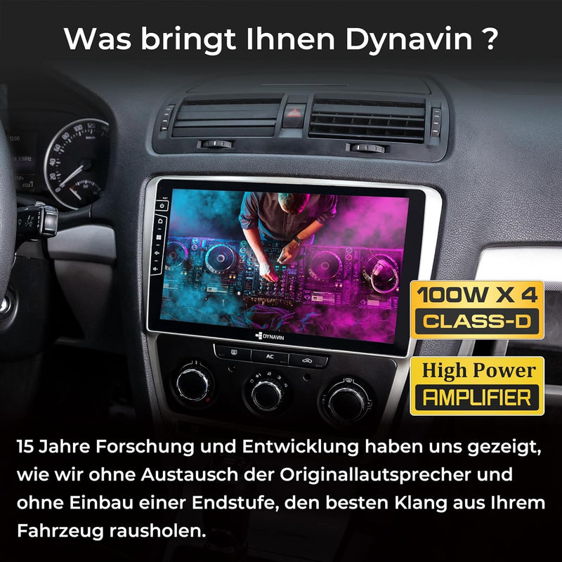 DYNAVIN Android Autoradio Navi für Skoda Octavia II 2004-2013, mit 4 * 100W DSP Verstärker | DAB+ Ra