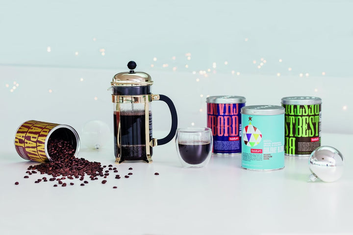 Bodum New Chambord Kaffeebereiter 8 Tassen, Chrom, Gold, cm, 10.7 x 17.5 x 25 cm, 1 Einheiten 1 Litr