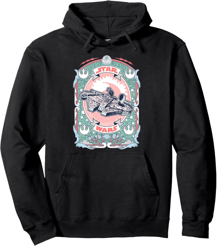Star Wars Arcade Style Millennium Falcon Poster Pullover Hoodie
