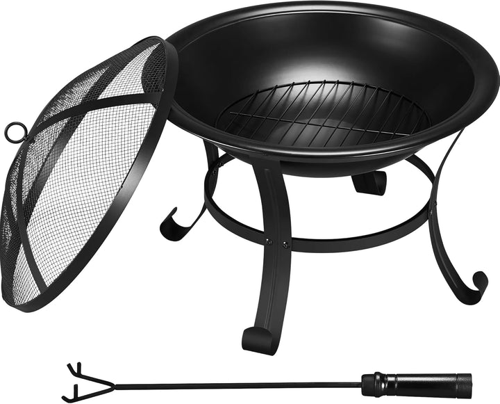 Yaheetech Ø 54cm Feuerschale mit Funkenschutz, Outdoor Feuerstelle Feuerkorb, Fire Pit, Feuerschalen