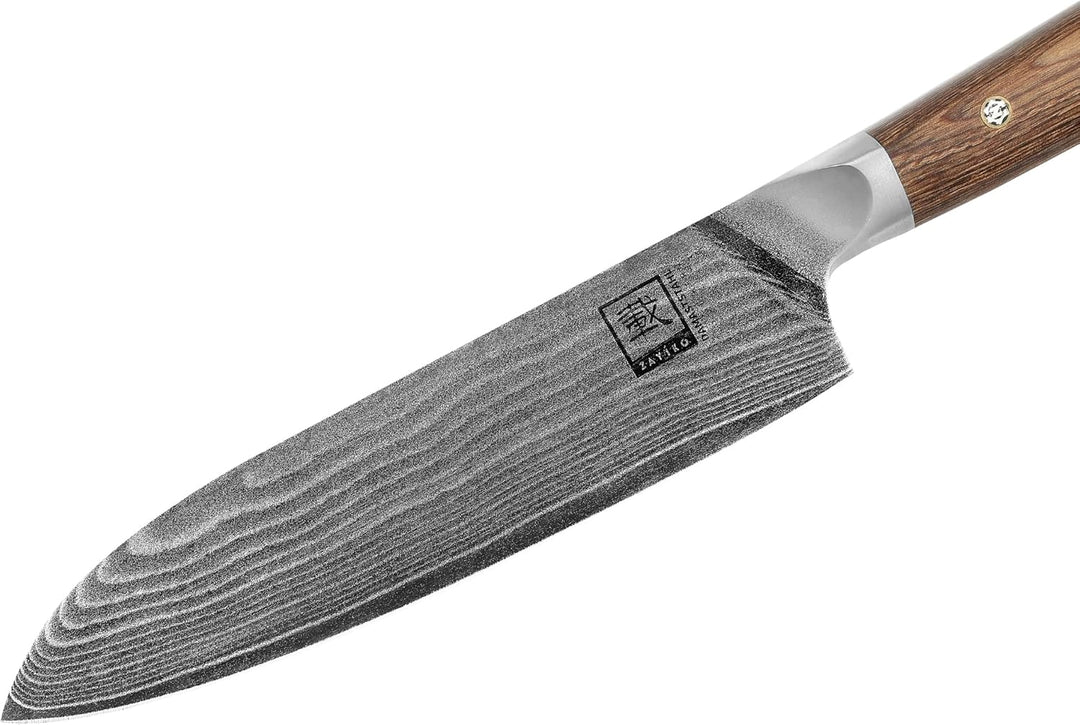 zayiko Kasshoku 3er Damastmesser Set mit Klingen von 9 bis 18 cm Länge, gefertigt aus 67 Lagen japan