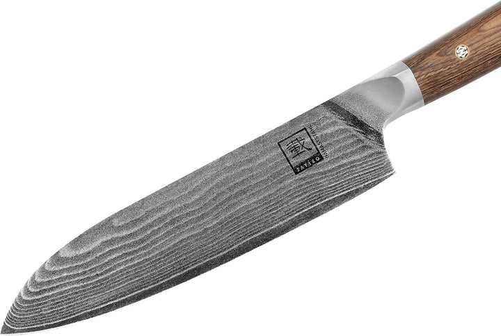 zayiko Kasshoku 3er Damastmesser Set mit Klingen von 9 bis 18 cm Länge, gefertigt aus 67 Lagen japan