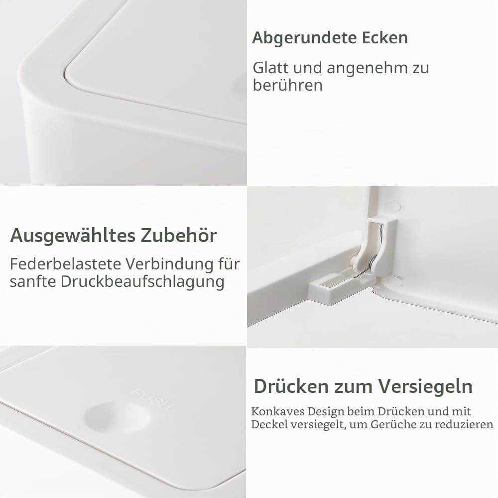 Kongming Mülleimer Bad 3 stück Mülleimer Küche Schmal, Badmülleimer 10L Abfalleimer mit Deckel Geruc