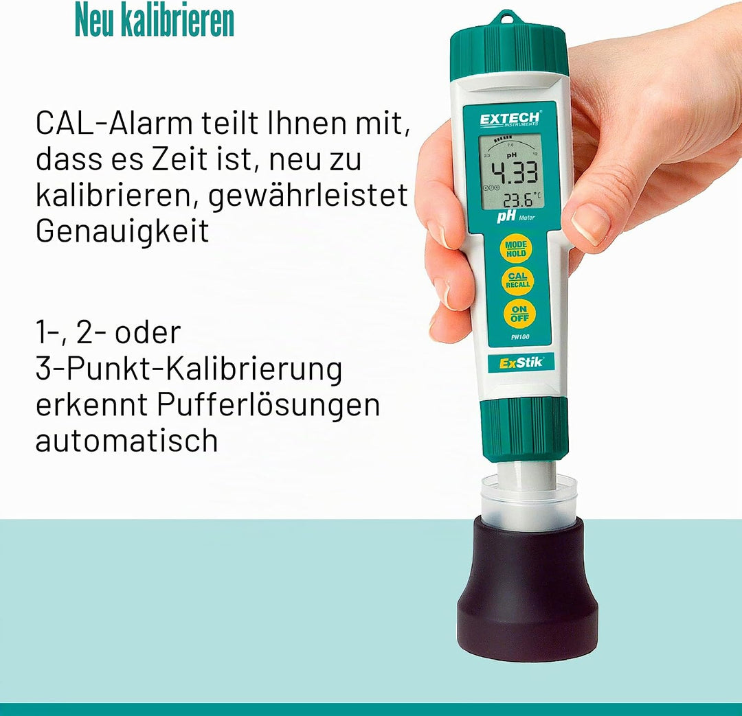 Extech Wasserdichtes pH-Messgerät, 1 Stück, PH100, PH