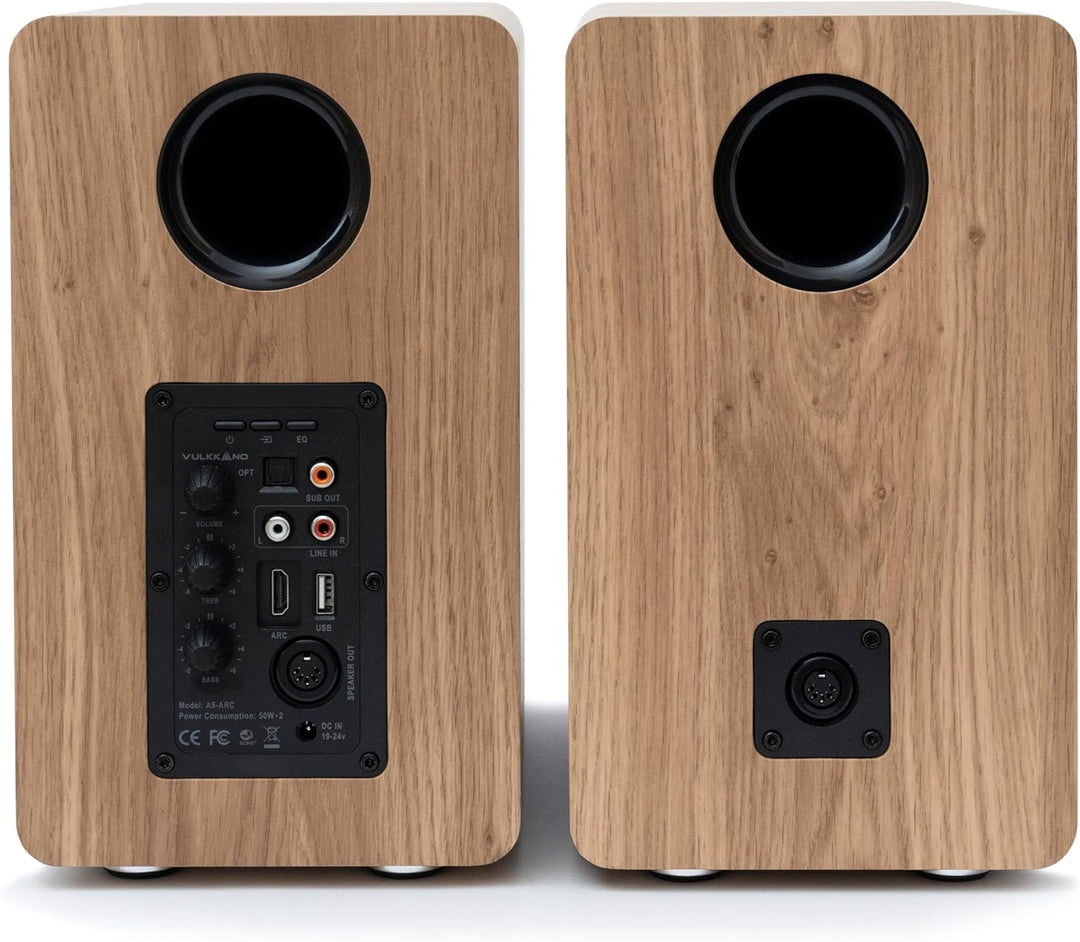 VULKKANO A5 ARC Aktivlautsprecher mit 5.25" Woofer, Bluetooth 5.0, HDMI ARC, Optica, RCA, USB, mit S