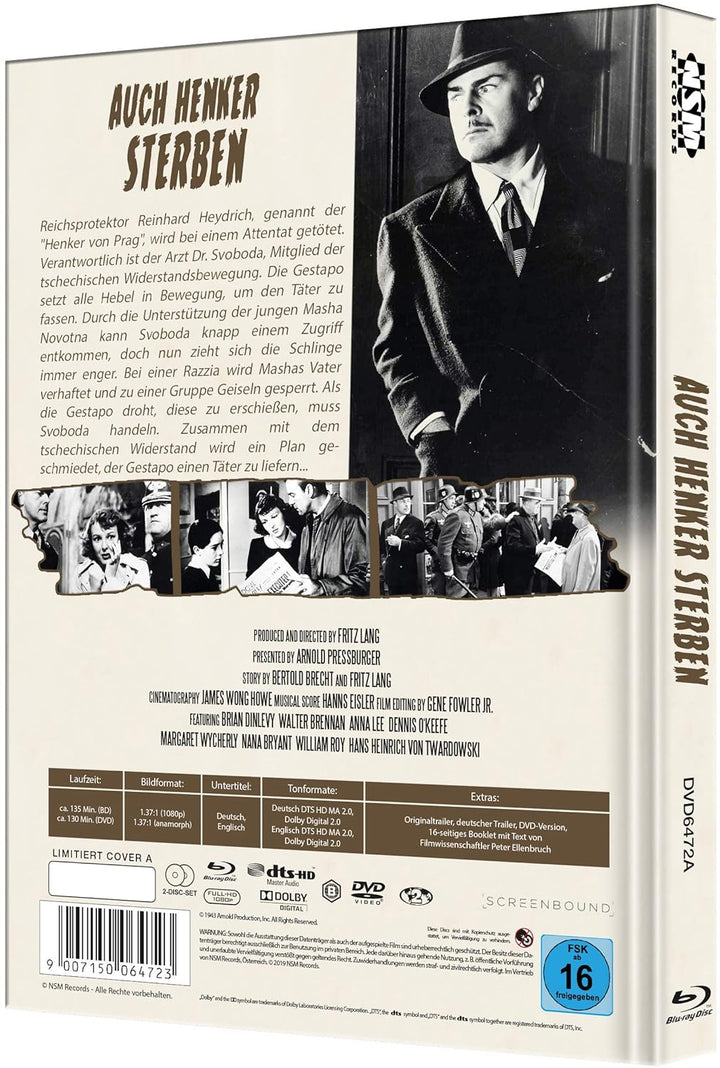 Auch Henker sterben [Blu-Ray+DVD] - uncut - auf 222 Stück limitiertes Mediabook Cover A, Blu-ray