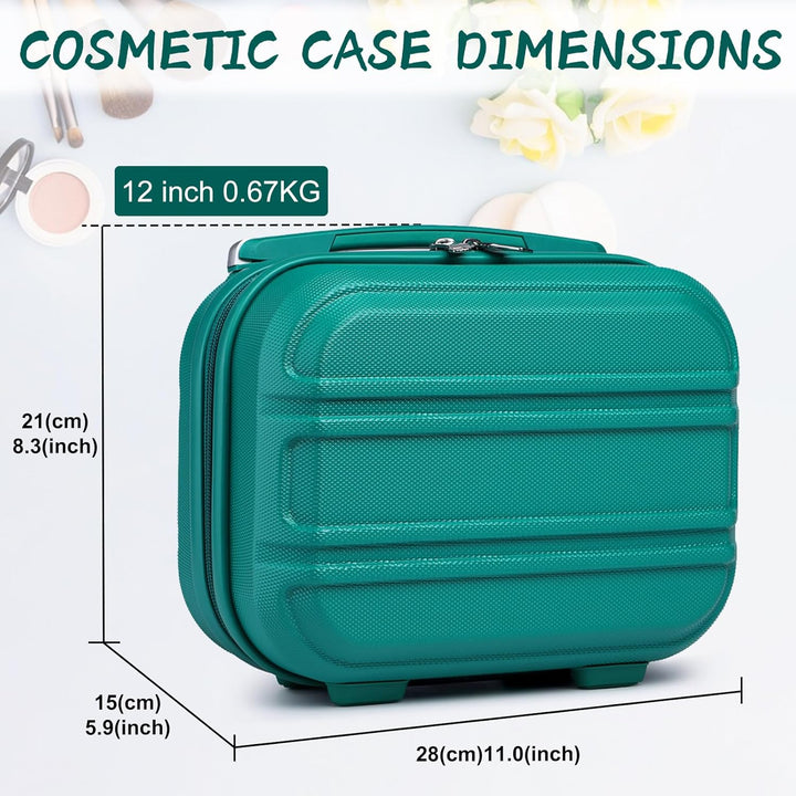 Kono Kosmetikkoffer Schminkkoffer Box Organizer Beauty Case, türkis, 30,5 cm, Kosmetikkoffer Türkis
