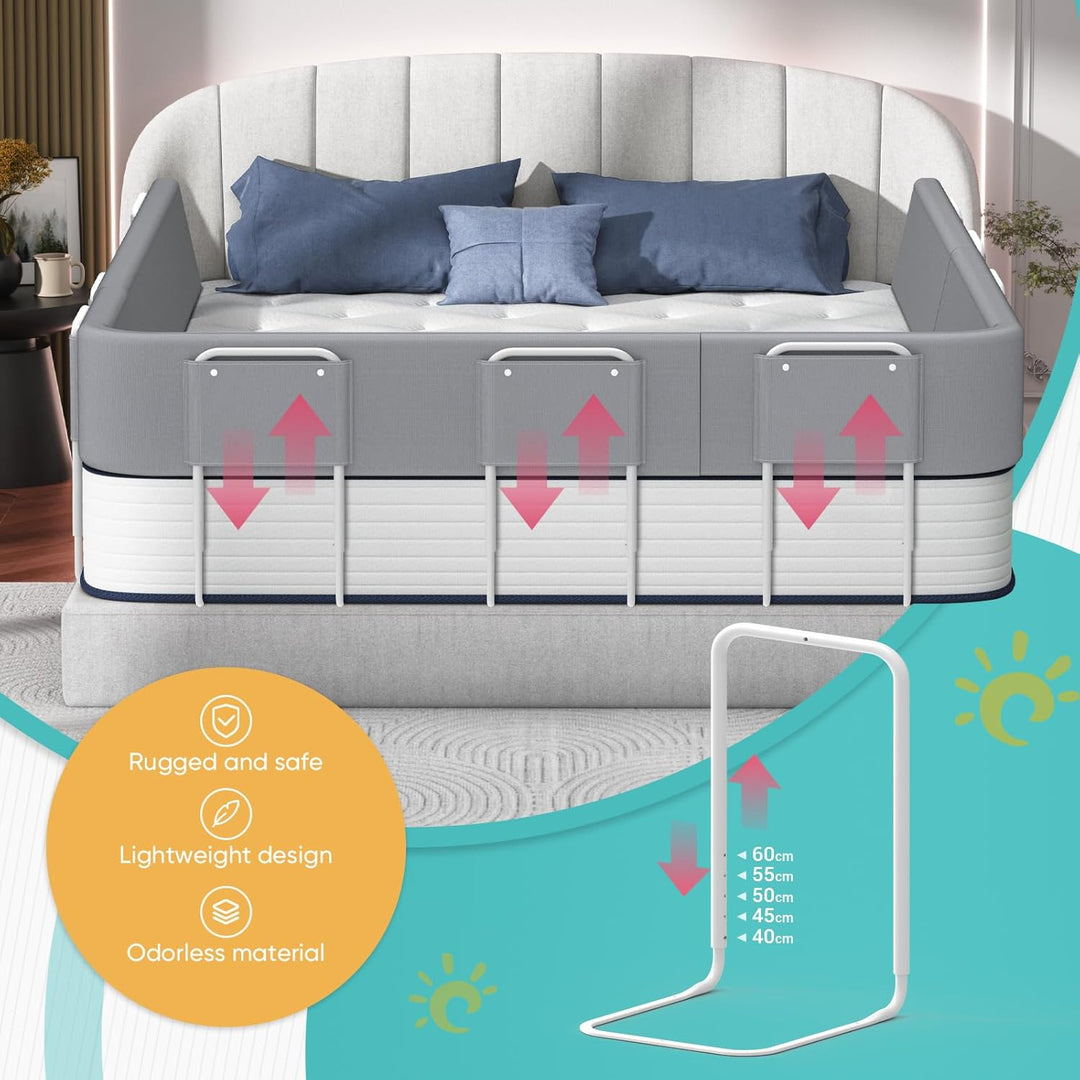 150CM Rausfallschutz Bett，Bettgitter Rausfallschutz，Bettschutzgitter für Kinder,Höhenverstellbar,Ein