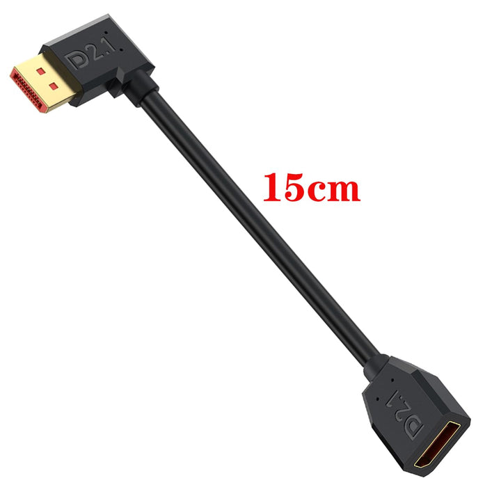 DisplayPort Verlängerungskabel, 90 Grad Winkel DP Stecker auf Buchse Extender Ultra HD Kabel, Displa