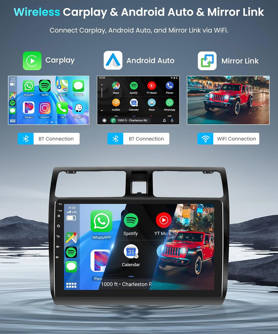 Rimoody 4+64G Wireless Carplay Android Autoradio für Suzuki Swift 2003-2010 10 Zoll HD Autoradio mit