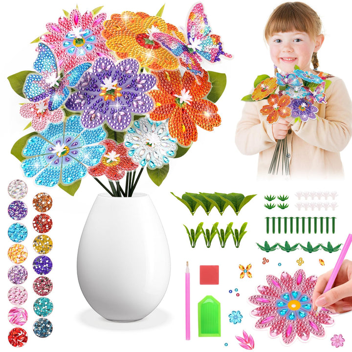 Blumen Basteln Mädchen 8 6 7 9 10 Jahre: Geschenke für Mädchen 8-9-11-12 Jahren Mosaik Bastelset Kin