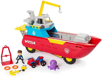 PAW PATROL Sea Patroller Schiff mit Ryder Figur und Zubehör, Spielzeug für Kinder ab 3 Jahren, mit L