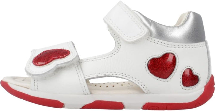 Geox Mädchen B Tapuz Girl Sandal 19 EU White Red, 19 EU White Red