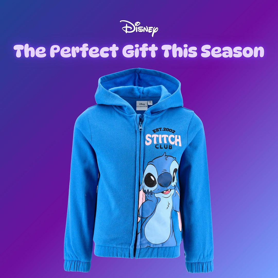 Disney Stitch Mädchen Kapuzenpullover, Pullover mit Reissverschluss, Geschenk für Mädchen, Grössen 3