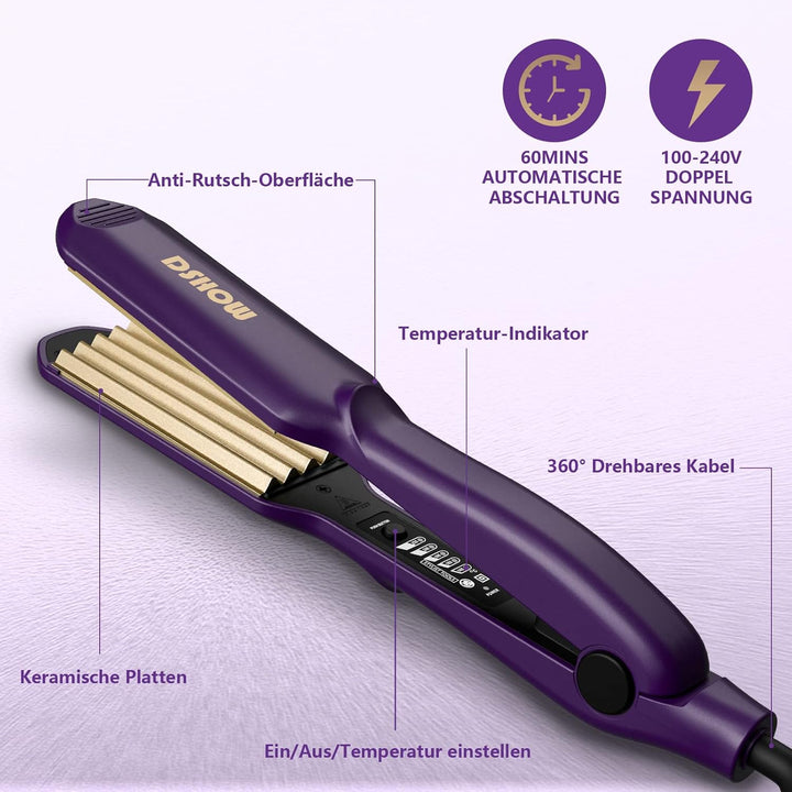 Kreppeisen für die Haare DSHOW Keramik Crimping iron for Hair Glätteisen Haarglätter Kreppeisen und