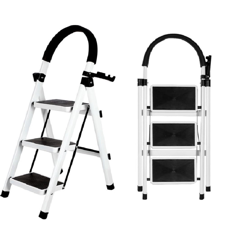 Trittleiter, faltbar, 3/4/5 Stufen, maximale Belastung von 150 kg, Sicherheitsverriegelung, Pedale,