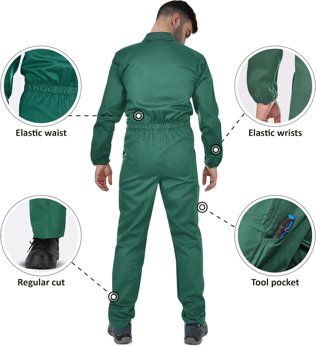 BWOLF ANAX Arbeitsoverall Herren Overall Herren Arbeitskleidung 100% Baumwolle Arbeitsoveralls mit 5