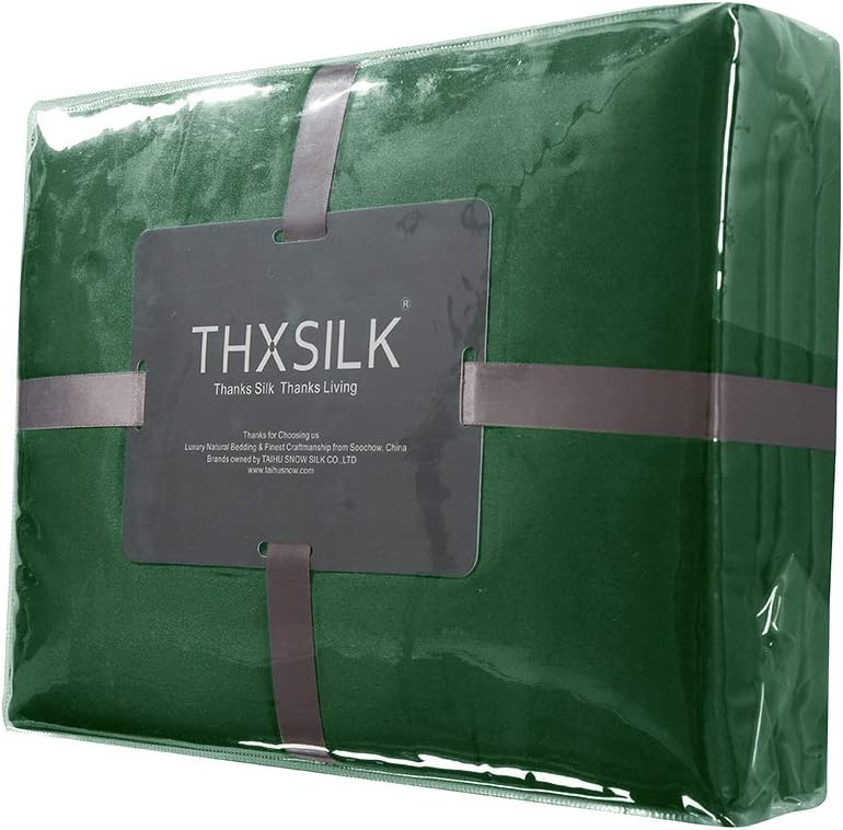 THXSILK Seidenbettwäsche Set 2 teilig, Bettbezug 155 x 220 cm und 80 x 80 cm Kissenbezug, Hypoallerg
