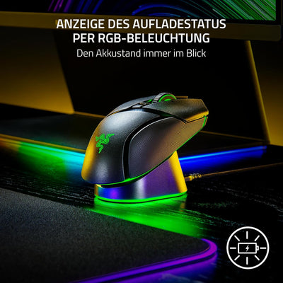 Razer Mouse Dock Pro & Charging Puck - (Magnetische drahtlose Ladestation, Hyperspeed 8K Hz, 8 RGB C