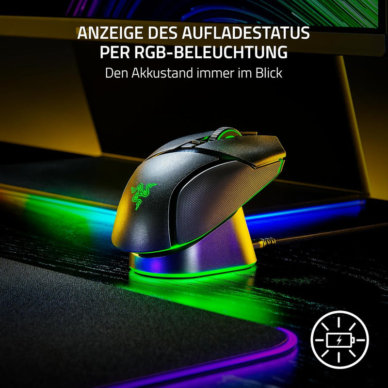 Razer Mouse Dock Pro & Charging Puck - (Magnetische drahtlose Ladestation, Hyperspeed 8K Hz, 8 RGB C