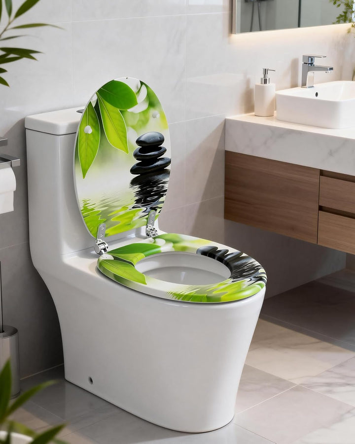 Ribelli WC Sitz mit Absenkautomatik, Toilettendeckel O-Form in Viele Motiven, Klodeckel Einfache Mon