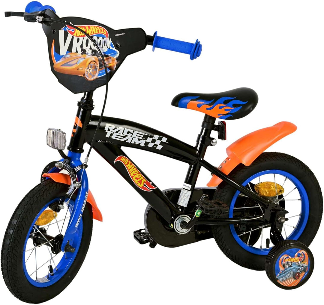 Volare Hot Wheels Kinderfahrrad - Jungen - 12 Zoll - Schwarz Orange Blau