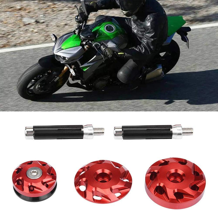 KIMISS Motorrad Rahmen Loch Dekorative Rahmenloch Abdeckkappe Kappe Z1000 1000 Z1000S Z1000SX(Rot)