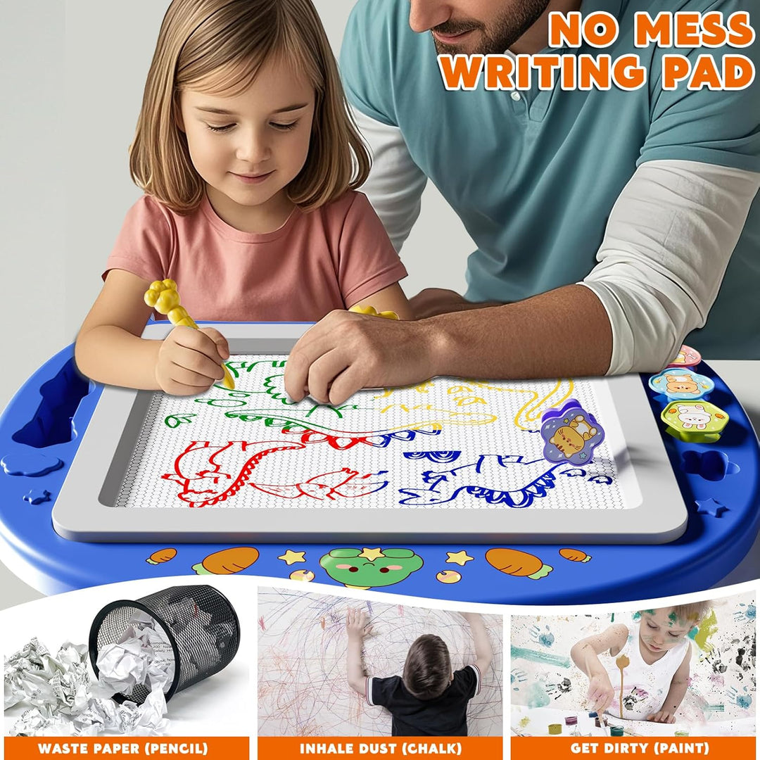 XL Magnetische Zaubertafel für Kinder, Maltafel mit Stempel & Stift, Lernspielzeug & Reisegrösse, Ge