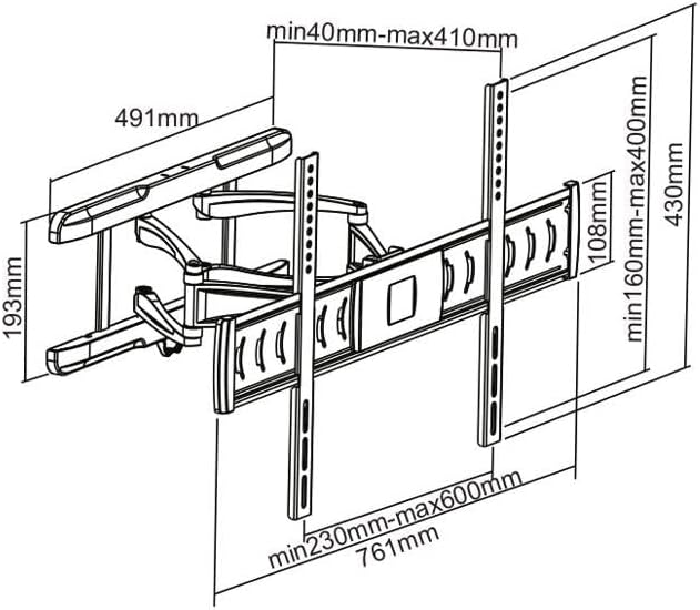 auna LCD/LED Flacher 3D TV Wandhalter Schwenkarm-Halterung neigbar für 81 bis 152cm (32 bis 60") Fer