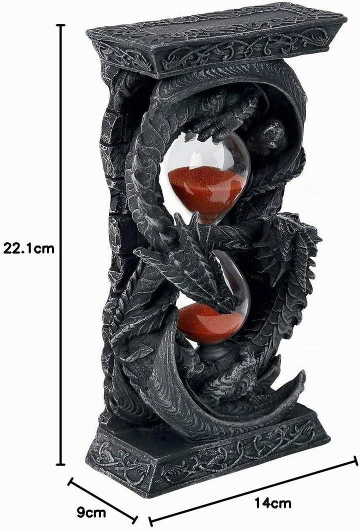 Nemesis Now Time Guardian Dragon Sanduhr, 18 cm, Harz, Grau 18 cm Grau, 18 cm Grau