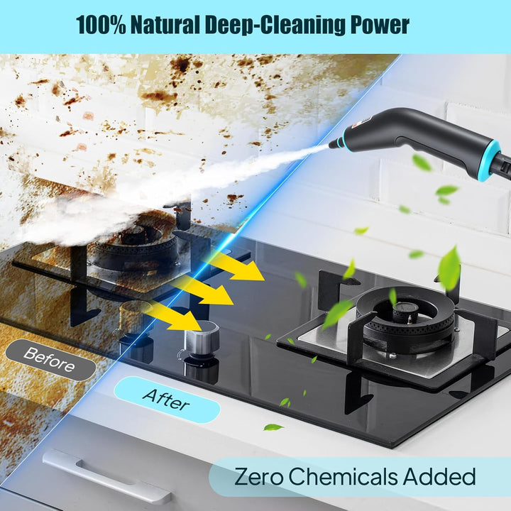 Dampfreiniger Handgerät 2500W, 4.5 Bar Hochdruck & 15s Aufheizung, 1250ml Wassertank, 9 Zubehör für