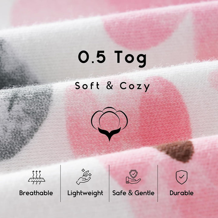 Yoofoss Schlafsack Baby Sommer 0.5 Tog - 3er Pack 84cm/12-18 Monate 100% Baumwolle Sommerschlafsack