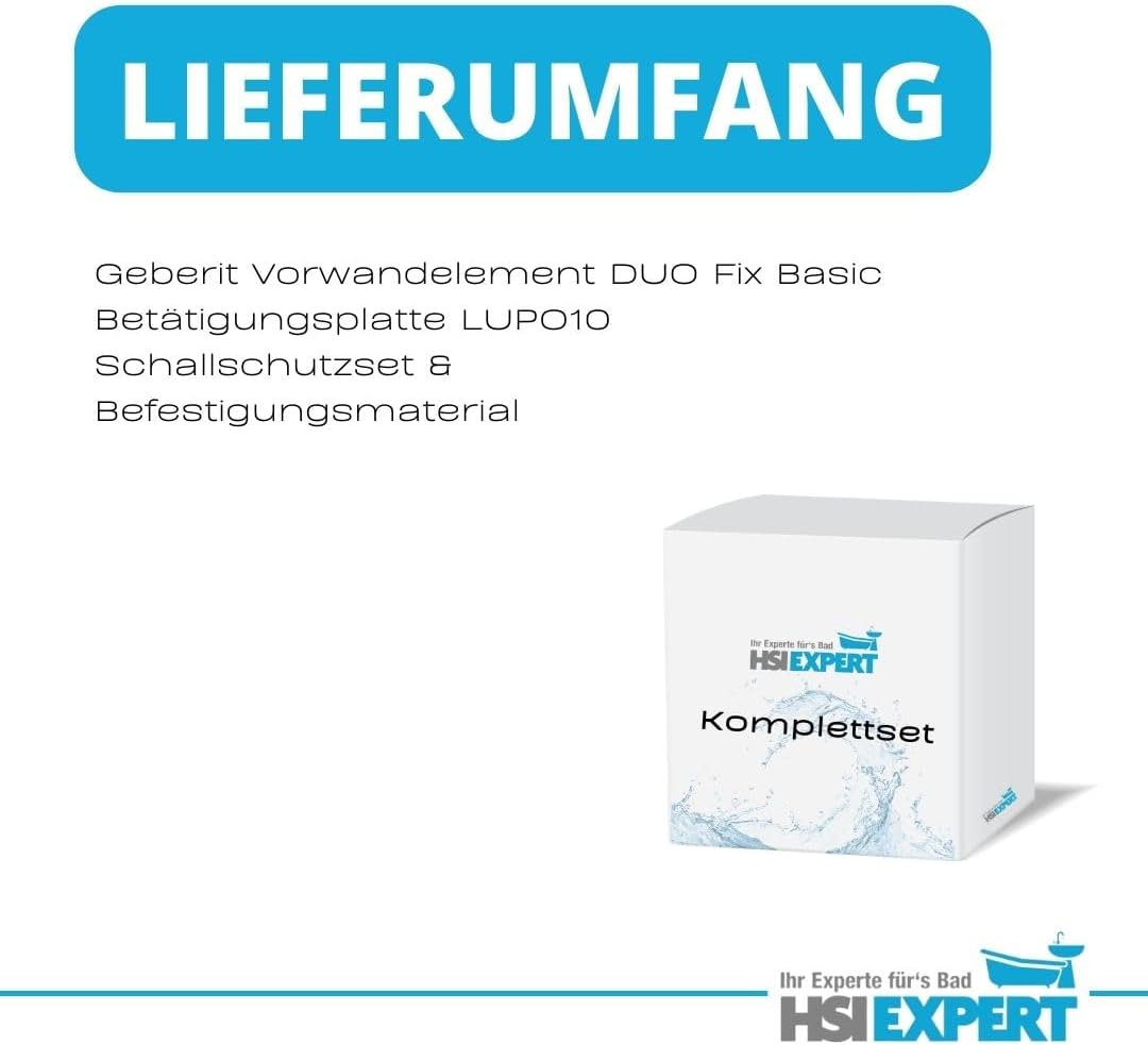 HGMBAD Geberit Duofix Spülkasten Drückerplatte Betätigungsplatte weiss Schallschutz