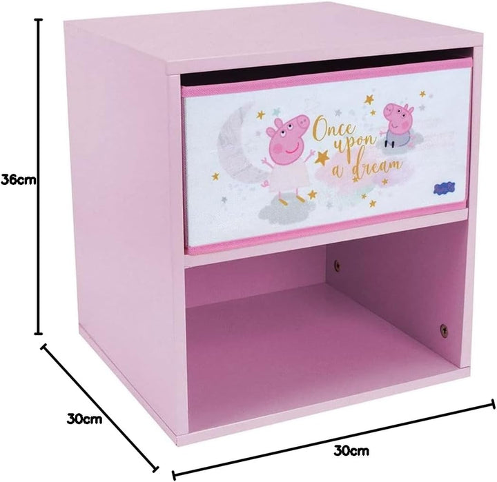 FUN HOUSE Kinder 713497 Peppa Pig Nachttisch mit Schublade H.36 X L. 33 x 30 cm