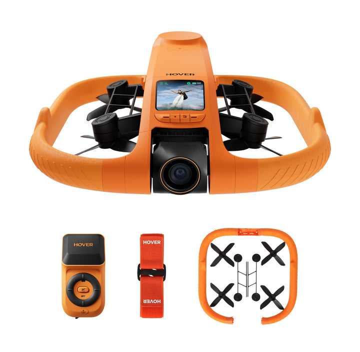 HOVERAir AQUA Flugkamera, IP67 Wasserdichte Follow-Me-Drohne, Standardpaket | Schwimmt auf Wasser, T